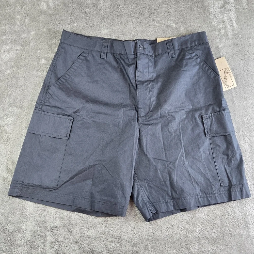 Cubavera Shorts Mens 36x9 Blue Cargo Pockets Flat‎ Front Outdoor Casual NEW